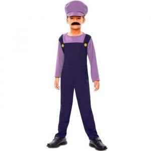D&eacute;guisement Waluigi plombier enfant - EUROCARNAVALES SA - Noir - Mario - Pour carnaval et soir&eacute;es &agrave; th&egrave;me