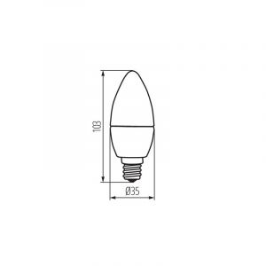 Kanlux Ampoule led 4,9W E14 C35 470lm 200° (40W) Ø35 - Blanc Chaud 3000K