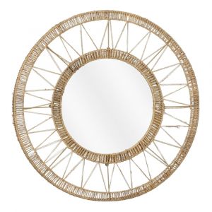 Mica Decorations Miroir mural Ludy - H5 x &Oslash;60 cm - Jute - Marron clair
