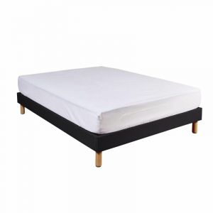 Terre de Nuit Protège matelas anti-acariens Microstop molleton 100% coton - bonnet 27 cm 90x190 - Blanc - Fabriqué en France