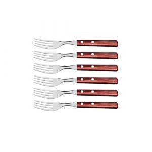 Tramontina Fourchettes Steak 29899-156. 6pcs. Inox et bois rouge.