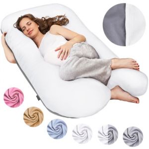 SMOOTHY Oreillers de Grossesse, oreillers latéraux, oreillers de positionnement, oreillers pour bébé et oreillers d'allaitement en Forme de U Housse 100% Coton (Classic XXL, 150 x 80 cm, Duo)