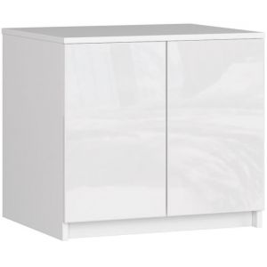 Surmeuble pour armoire AKORD S60 Blanc 60 cm 2 portes façade Blanche Brillante 2 étagères 60x51x55 cm