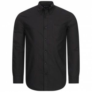 Ben Sherman Oxford Hommes Chemise &agrave; manches longues 0077857-BARELYBLACK