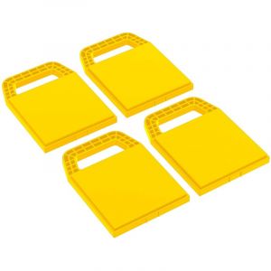 wiltec Willtec Set 4x Cales Caravane hdpe Jaune 23,2 x17x 2,3 cm Plaques empilables - Support Stabilisateur Vérin Cric - Poignée & Sangle - Patins