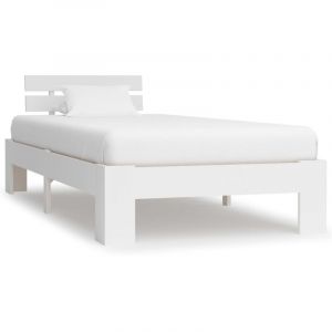 VidaXL Estructura de cama madera maciza de pino blanco 90x200 cm