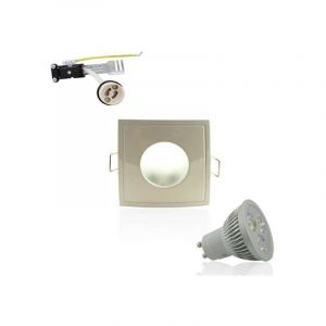 Superled Kit Spot led GU10 étanche 4W carré blanc lumière 35W blanc naturel 4500K