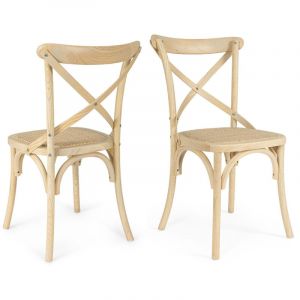 Hellin Chaises bistrot en rotin (lot de 2) - ESTAMINET