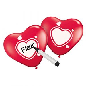 Folat Ballons Coeur Inscriptibles 6 pièces, 08592, Rouge