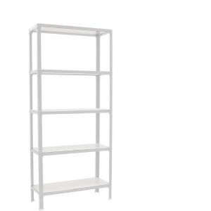 Simon Rack Tagère de Bureau/Bibliothèque, 1800x1000x300 mm, 5 Niveaux, 150 kg par Niveau, Bois, Style Industriel, Blanc – Simon Home - Simonrack