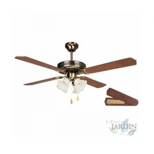 Orbegozo Suinga - Ventilateur de plafond avec lumière, 4 pales réversibles, 132 cm, 60W et 3 vitesses, CT10132M