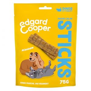 Edgard & Cooper Friandises pour Chien Stick Protéiné Naturel Chien Adulte sans Céréales, Sachet de 75g x 1, Dinde & Poulet