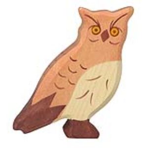 Holztiger Figurine Hibou en bois