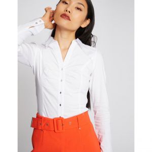 Morgan Chemise Manches Longues CARAM1 T-Shirt, Blanc, T34 Womens