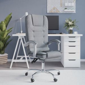 VidaXL 349661 Fauteuil de massage inclinable de bureau Gris clair Tissu