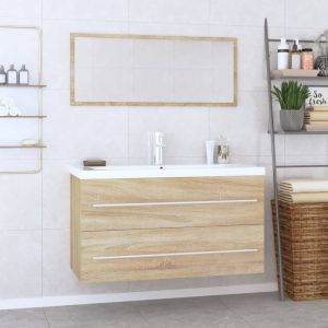 VidaXL Ensemble de meubles de salle de bain 3 pcs Chêne sonoma