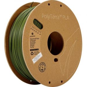 Polymaker 70957 PolyTerra Filament PLA faible teneur en plastique, hydrosoluble 1.75 mm 1000 g vert foncé militaire 1 p