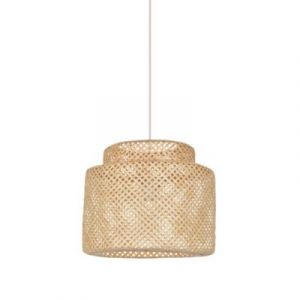 Corep Suspension double naturel MAKASSAR D38 en bambou E27-15W.