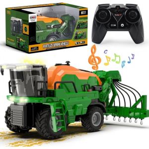 Tracteur RC Télécommandé, Jouet Tracteur dès 3 Ans avec Télécommande, Fonction Arrosage
