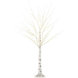 Homcom Arbre lumineux LED bouleau H. 22x22x150cm Blanc