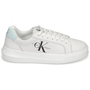 Calvin Klein Baskets basses Jeans CHUNKY CUPSOLE LACEUP MON LTH WN - Couleur 36,37,38,39,40 - Taille Blanc