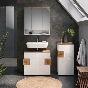 Meuble de rangement de salle de bain Eden, Blanc, 40 x 84 cm, Vicco