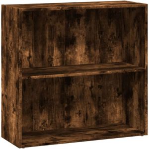 VidaXL Bibliothèque chêne fumé 80x30x77 cm bois d'ingénierie, étagère, étagère à livres, support de livre, armoire de rangement, étagère de rangement