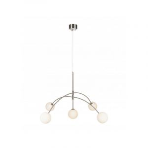 Markslojd Suspension HEAVEN-Suspension 5 lumières Métal/Verre Opalin Ø117cm Argenté