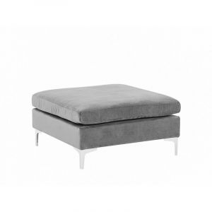 Beliani Pouf ottoman en velours gris EVJA