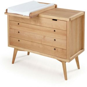 Akiten Retail - Commode a langer 4 tiroirs Marley Bois naturel - Bois naturel