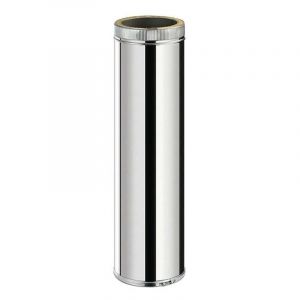Monmobilierdesign TDPS1000 Conduit double paroi isolé pour poêle à bois longueur 100 cm Ø125 - à l'unité