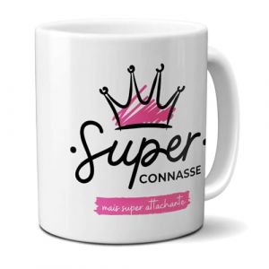 Decoho - Mug insolite Super Connasse pour Femme - Cadeau rigolo pour sa chérie - 33 cL, Céramique - Mug imprimé en France