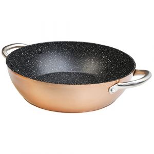 Image de WECOOK! Professional Casserole Basse 24cm Induction, Sauteuse Antiadhésive Écologique sans PFOA, Aluminium Forgé, Épaisseur 2,8mm, Copper, Poignées en Acier Inox., Vitrocéramique, Four