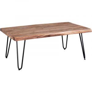 Vivabita Table basse industrielle en bois de manguier massif