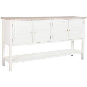 Buffet sapin blanc 160 x 40 x 86 cm bois mdf