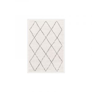 Décoweb Tapis motif berbère - Rituel - Noir et écru - 140 x 200 cm