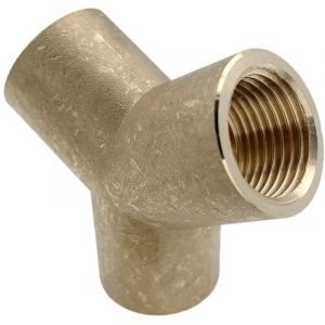 Monmobilierdesign Lot de 1_Raccord en Y femelle en laiton égal modèle 1/2"