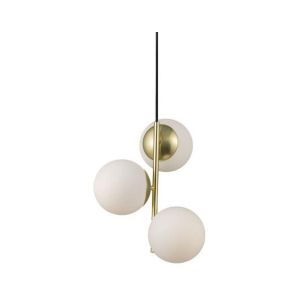 Image de Nordlux Suspension Lilly verre et laiton 3 x Ø15 cm Jaune