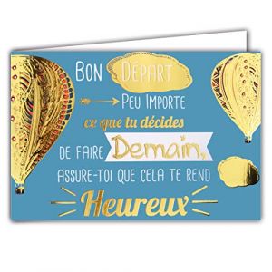 69-5081 Carte horizontale Bon D&eacute;part Peu importe ce que tu d&eacute;cides de faire demain assure-toi que cela te rend heureux