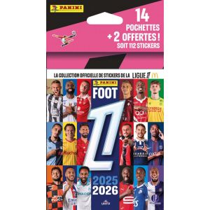 Panini Carte &agrave; collectionner Foot 2025-2026 Ligue 1 McDonald's Blister 14 pochettes + 2 offertes