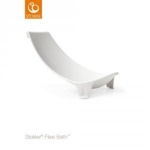 Stokke Flexi Bath Support Nouveau-né - Transat de bain pour bébé adapté à la STO exi Bath - Couleur : Blanc