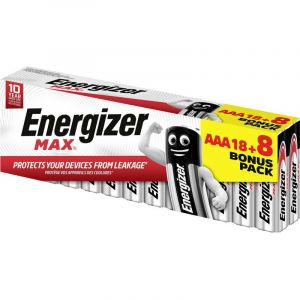 Image de Energizer Pile alcaline AAA - Pack 18 piles LR3 Max + 8 offertes