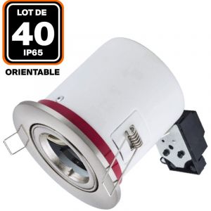 Europalamp Lot de 40 Supports Spot BBC Orientable INOX avec Douille GU10