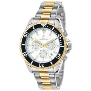 Montre homme quartz par Pascal Szerman bicolore fond blanc