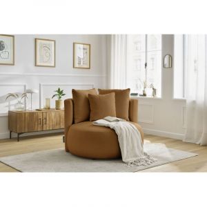 Bobochic Fauteuil & pouf Fauteuil cesar tissu bouclette Orange