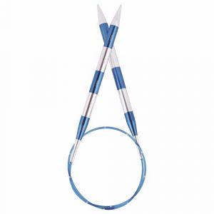 Knitpro K42069 Aiguilles à Tricoter circulaires Fixes, Métal, Bleu, 60cm x 4mm