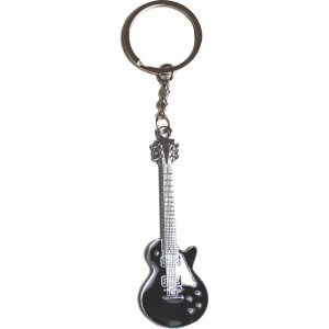 Ruedelafete Sachet de 1 porte-clés métal Guitare rock Noire