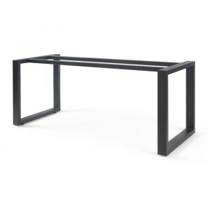 Pi&eacute;tement de table Vestmalu acier laqu&eacute; 180 x 70 x 72 cm noir [en.casa]