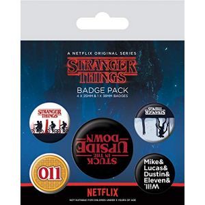 STRANGER THINGS Pack 5 Badges Upside Down Occasion