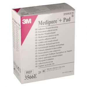 3M Medipore + Pad 10x 10cm 3566E pc(s) pansement(s)